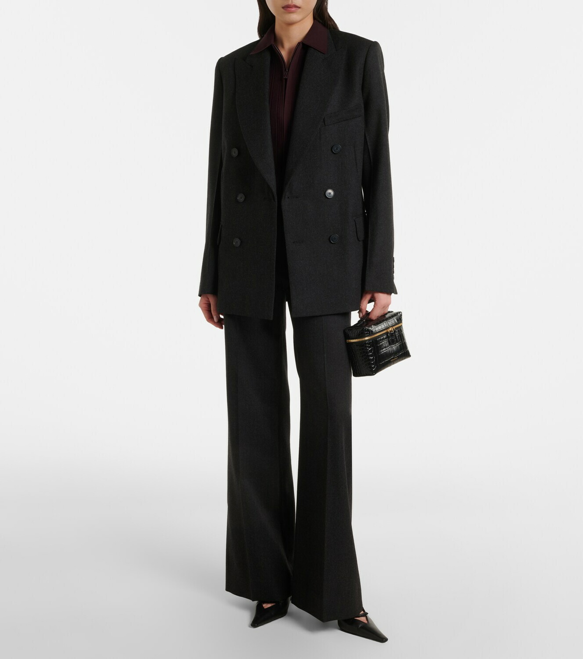 Victoria Beckham Vanity croc-effect leather vanity bag