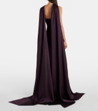 Solace London Ophelia cape-detail halterneck gown