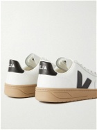 Veja - V-12 Rubber-Trimmed Leather Sneakers - White