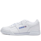Reebok Men's Workout Plus Sneakers in White/Classic Cobalt