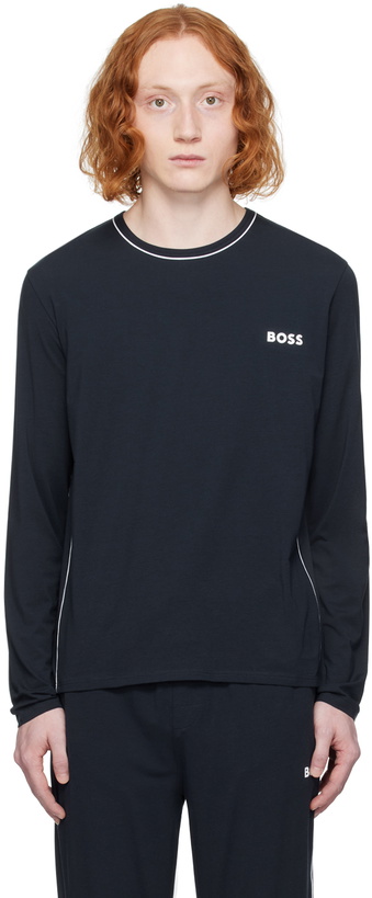 Photo: BOSS Navy Balance Long Sleeve T-Shirt