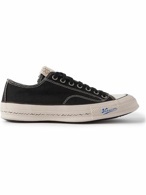 Photo: Visvim - Skagway Leather-Trimmed Canvas Sneakers - Black