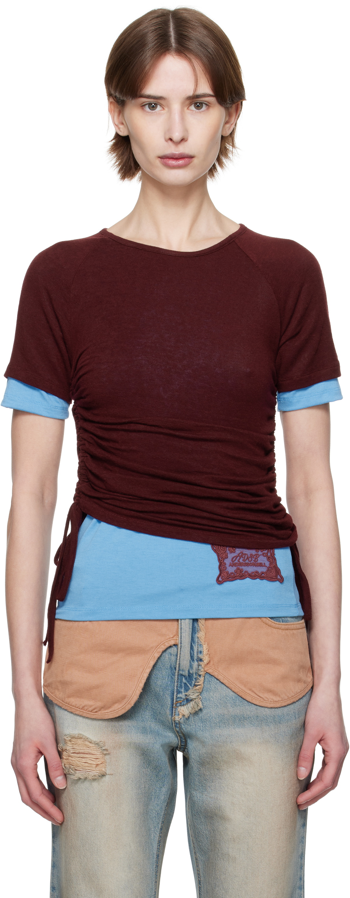 Andersson Bell Red & Blue Cindy String Layered T-Shirt