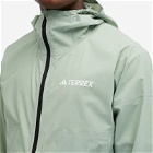 Adidas Men's XPR LIGHT RAIN Jacket in Silver Green