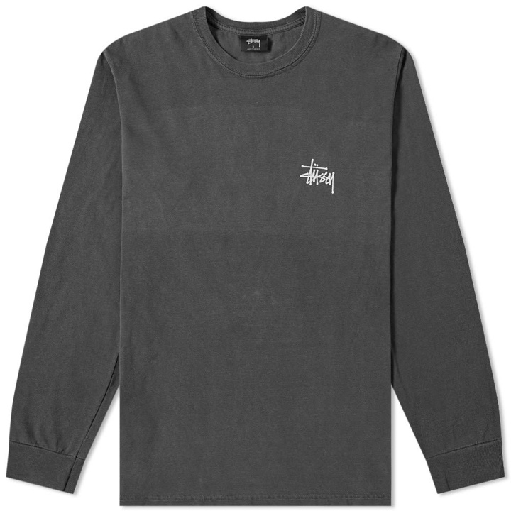 Photo: Stussy Long Sleeve Basic Pigment Dyed Tee Black