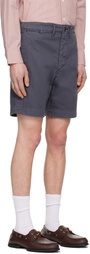RRL Blue Garment-Dyed Chino Officer's Shorts
