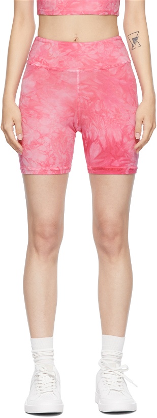 Photo: LACAUSA Pink Tie-Dye Stretch Shorts
