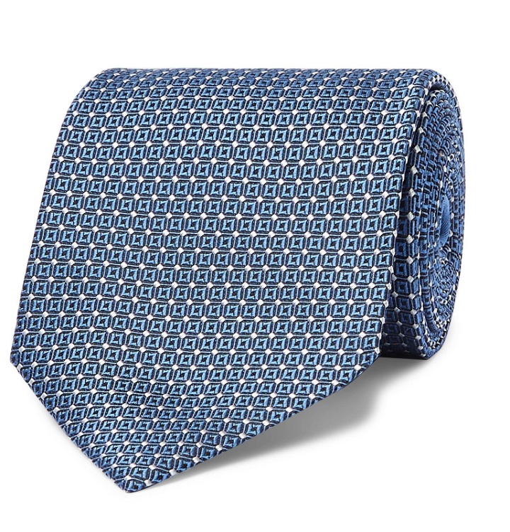 Photo: Ermenegildo Zegna - 8cm Silk-Jacquard Tie - Blue