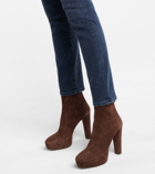 Aquazzura Saint Honoré 120 suede platform ankle boots