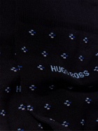 HUGO BOSS - Two-Pack Intarsia Stretch Cotton-Blend Socks - Blue