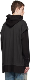 MM6 Maison Margiela Black Layered Hoodie