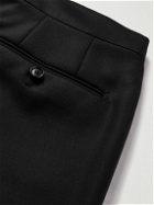 De Petrillo - Straight-Leg Wool and Mohair-Blend Tuxedo Trousers - Black
