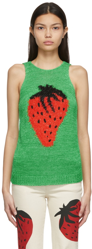 Photo: JW Anderson Green Knit Strawberry Tank Top