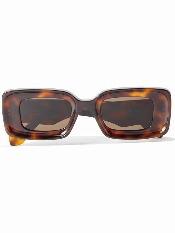 Photo: Loewe - Anagram Rectangular-Frame Tortoiseshell Acetate Sunglasses
