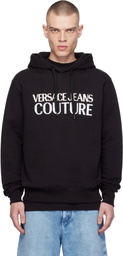Versace Jeans Couture Black Screen-Printed Hoodie