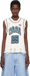Casablanca Off-White Intarsia Baseball Tank Top