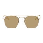 Saint Laurent Gold and Brown SL 422 Sunglasses
