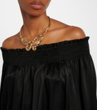 Chloé Off-shoulder silk satin top