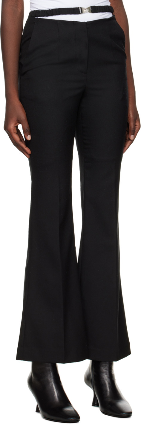 J KOO Black Belted Trousers