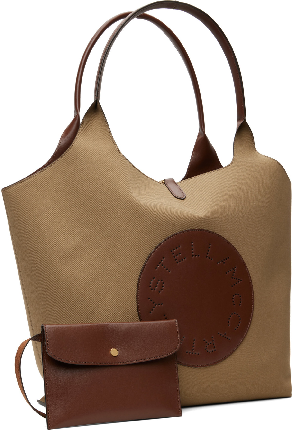 Stella McCartney Khaki Logo Reversible Tote