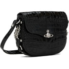 Vivienne Westwood Black Hunter Flap Crossbody Bag