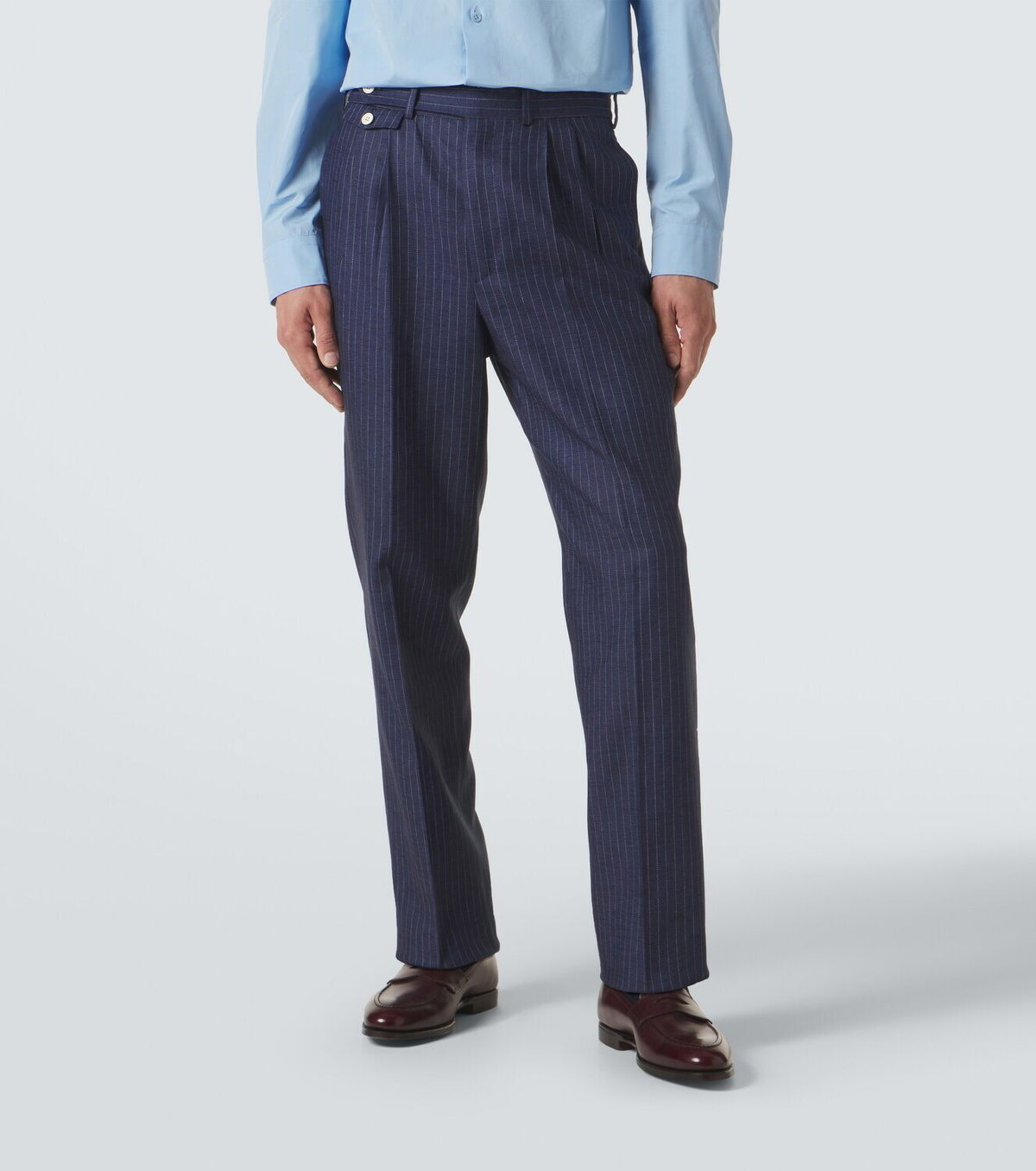 Dunhill Striped linen tapered pants