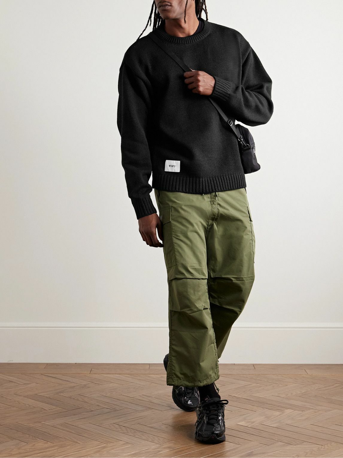 WTAPS - Logo-Appliquéd Knitted Sweater - Black WTAPS