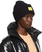 Acne Studios Black & Yellow Face Patch Beanie