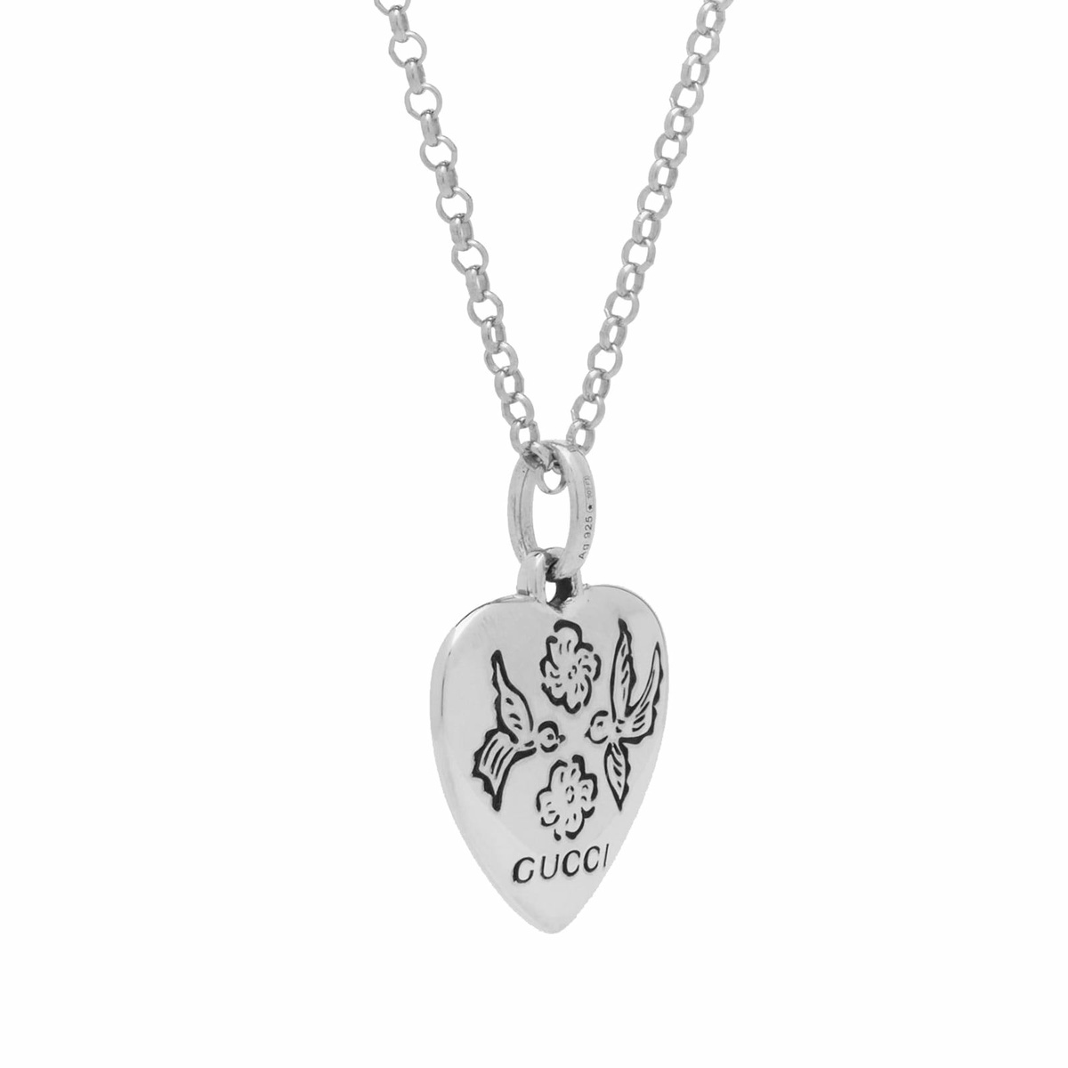 ★関税込★GUCCI★Gucci Blind for Love Necklace Silver★ Gucci Blind For Love Reversable Heart Pendant