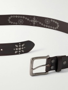 Corridor - 3.5cm Studded Leather Belt - Brown