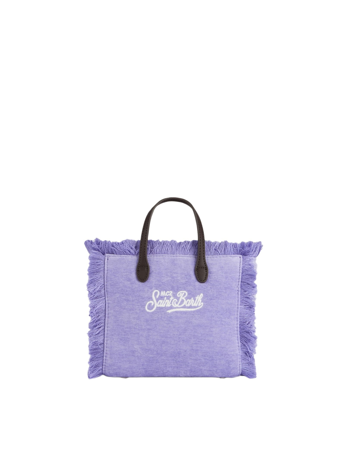 MC2 Saint Barth Lilac Velvet Chine Mini Vanity Fringed Bag