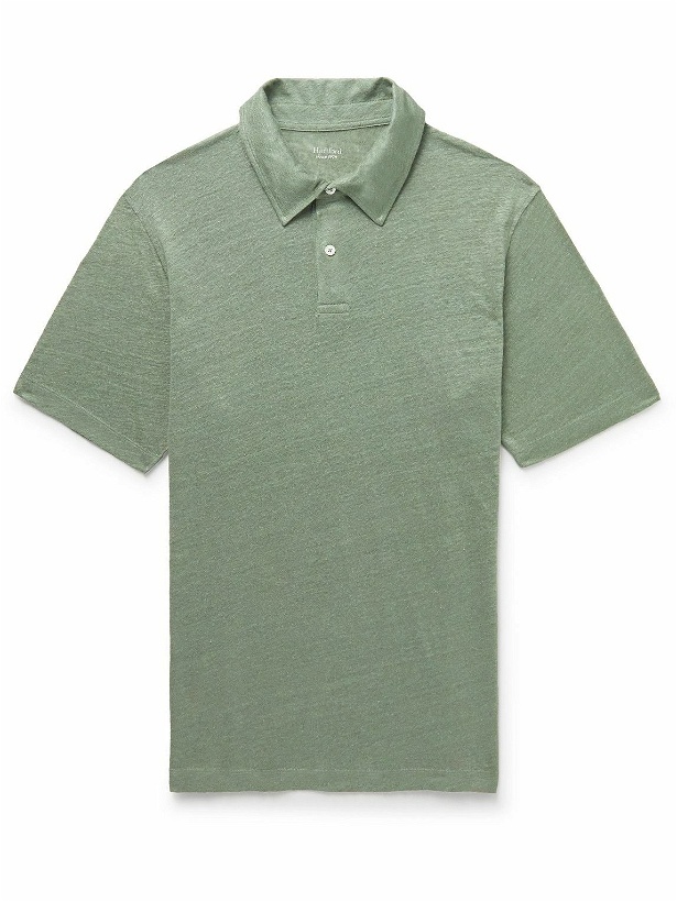 Photo: Hartford - Linen Polo Shirt - Green