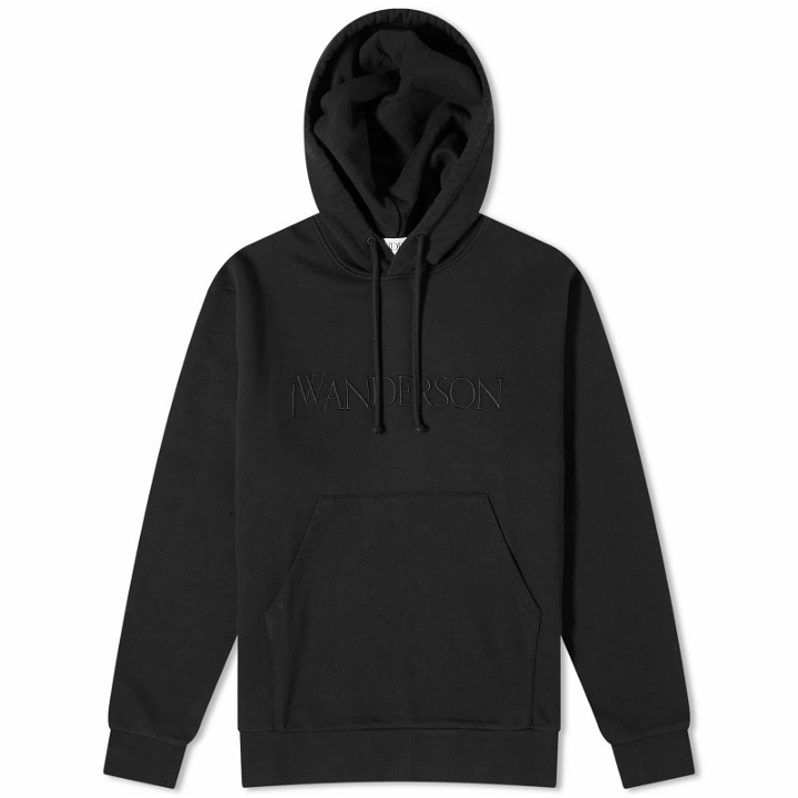 Photo: JW Anderson Men's Logo Embroidery Popover Hoodie in Black