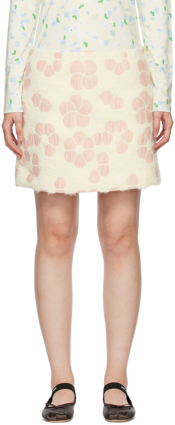 MINJUKIM Yellow & Pink Bari Flower Miniskirt