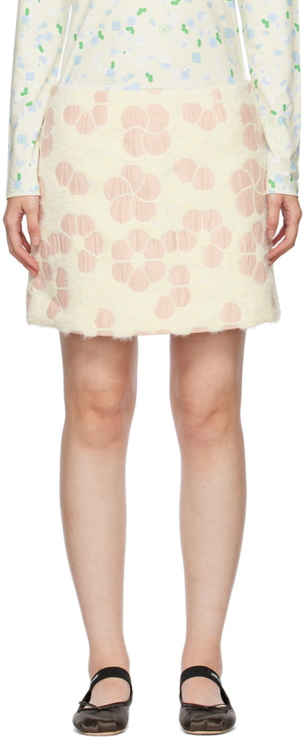 Photo: MINJUKIM Yellow & Pink Bari Flower Miniskirt