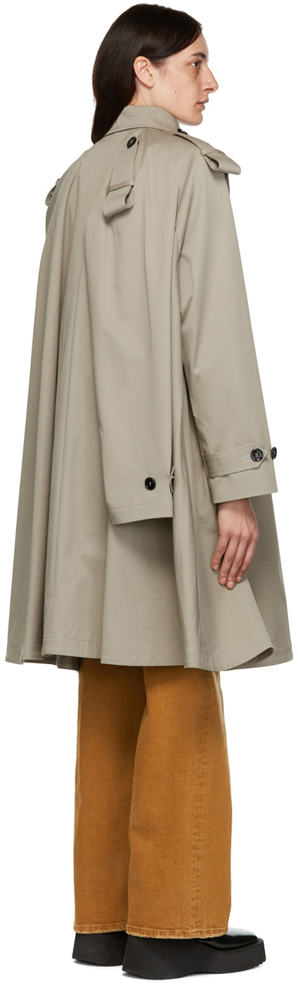 MM6 Maison Margiela Grey Cotton Trench Coat MM6 Maison Margiela