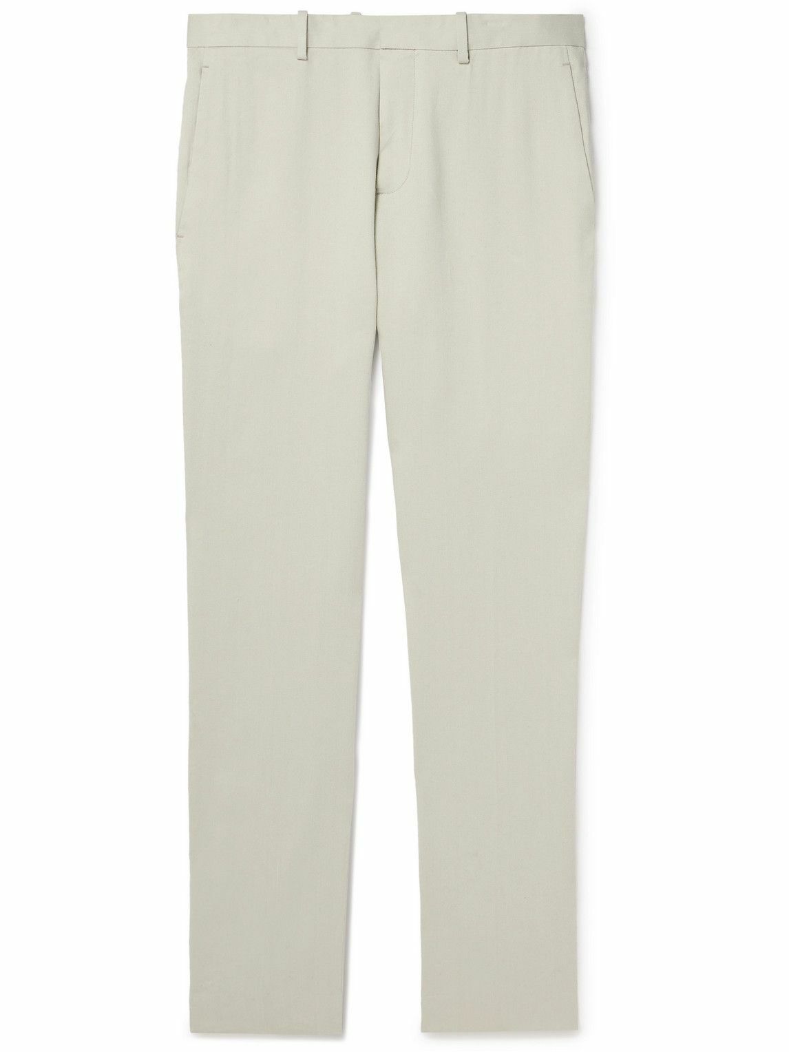 Theory - Zaine Straight-Leg Linen-Blend Twill Trousers - White