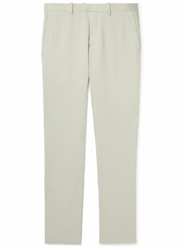Photo: Theory - Zaine Straight-Leg Linen-Blend Twill Trousers - White