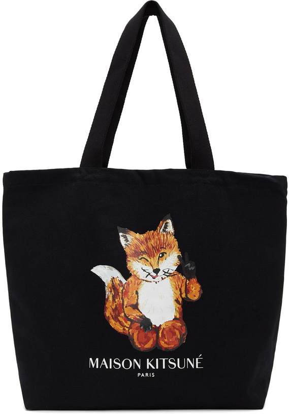 Photo: Maison Kitsuné Black All-Right Fox Classic Tote