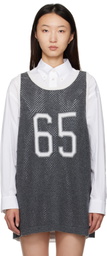 Thom Browne Gray Athletic Mesh Basketball Jersey Tank Top