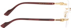 Gucci Gold & Burgundy Rectangular Glasses