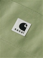 Sacai - Carhartt WIP Wide-Leg Belted Cotton-Canvas Shorts - Green