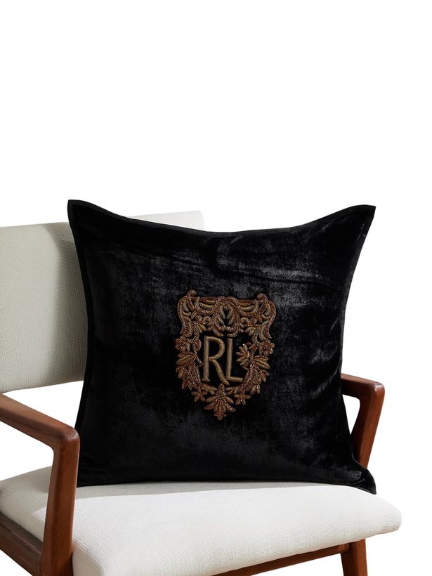 Photo: Ralph Lauren Home - Glenshire Logo-Embroidered Velvet Throw Pillow