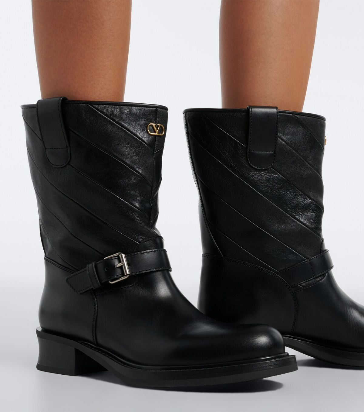 Valentino Garavani VLogo leather biker boots