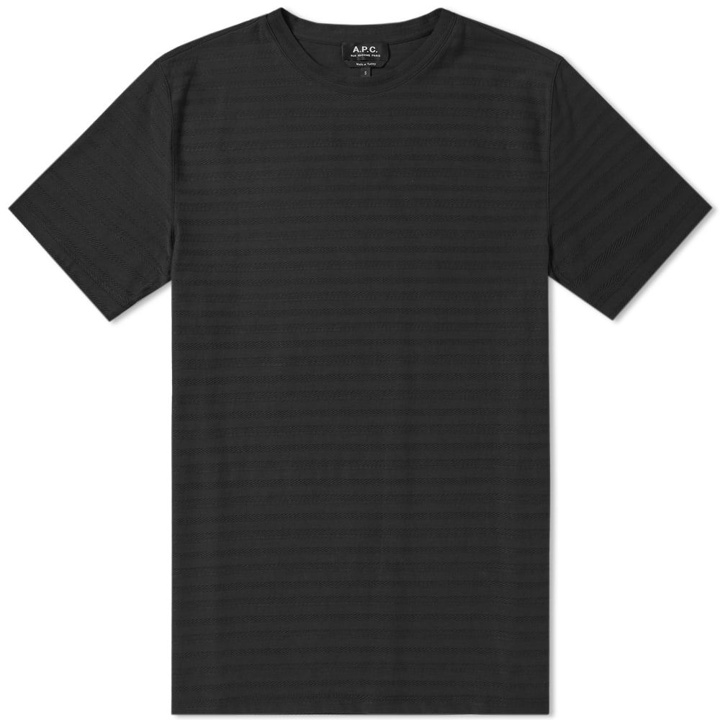 Photo: A.P.C. Herve Textured Stripe Tee Washed Black