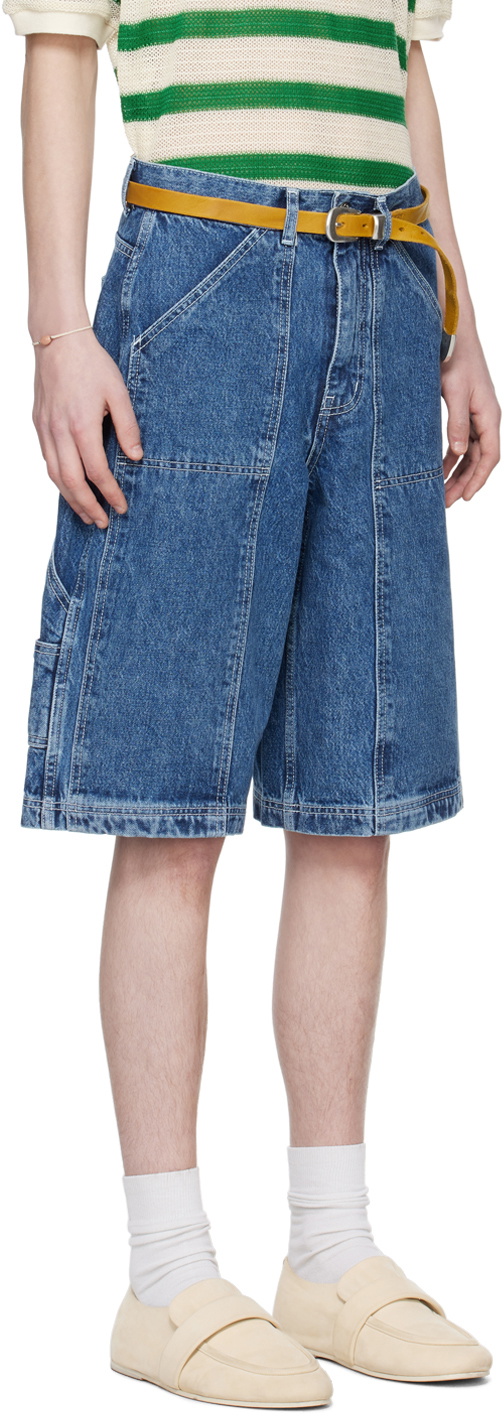 AFTER PRAY Indigo Carpenter Denim Shorts