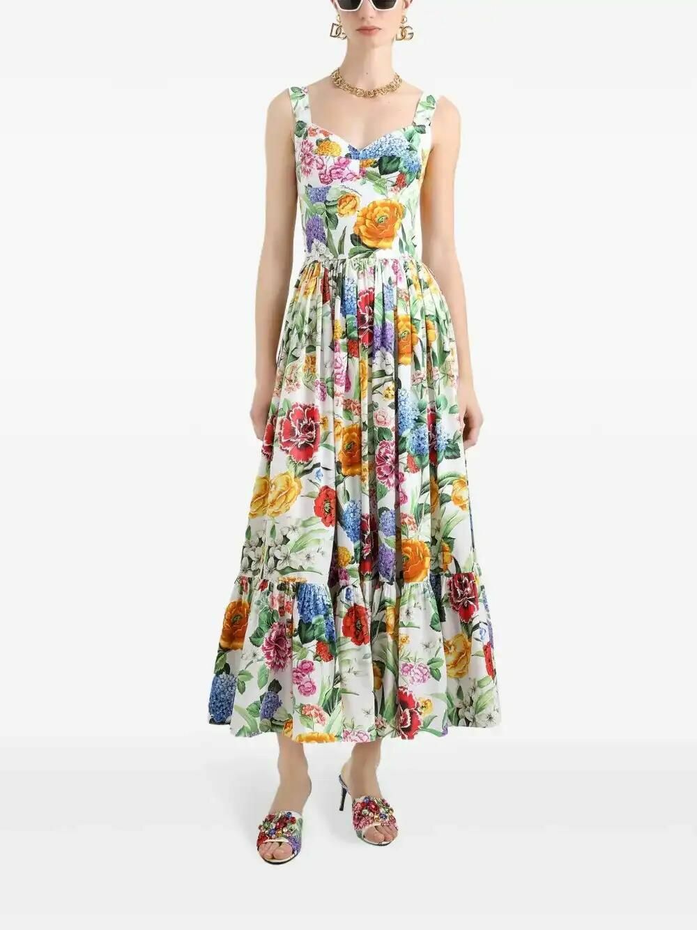 Dolce & Gabbana Floral-Print Corset Maxi Dress Dolce & Gabbana