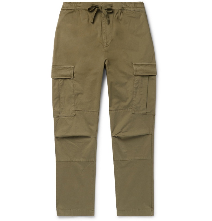 Photo: Officine Generale - Jay Slim-Fit Tapered Cotton-Blend Cargo Trousers - Green