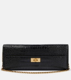 Balenciaga - Money croc-effect leather clutch