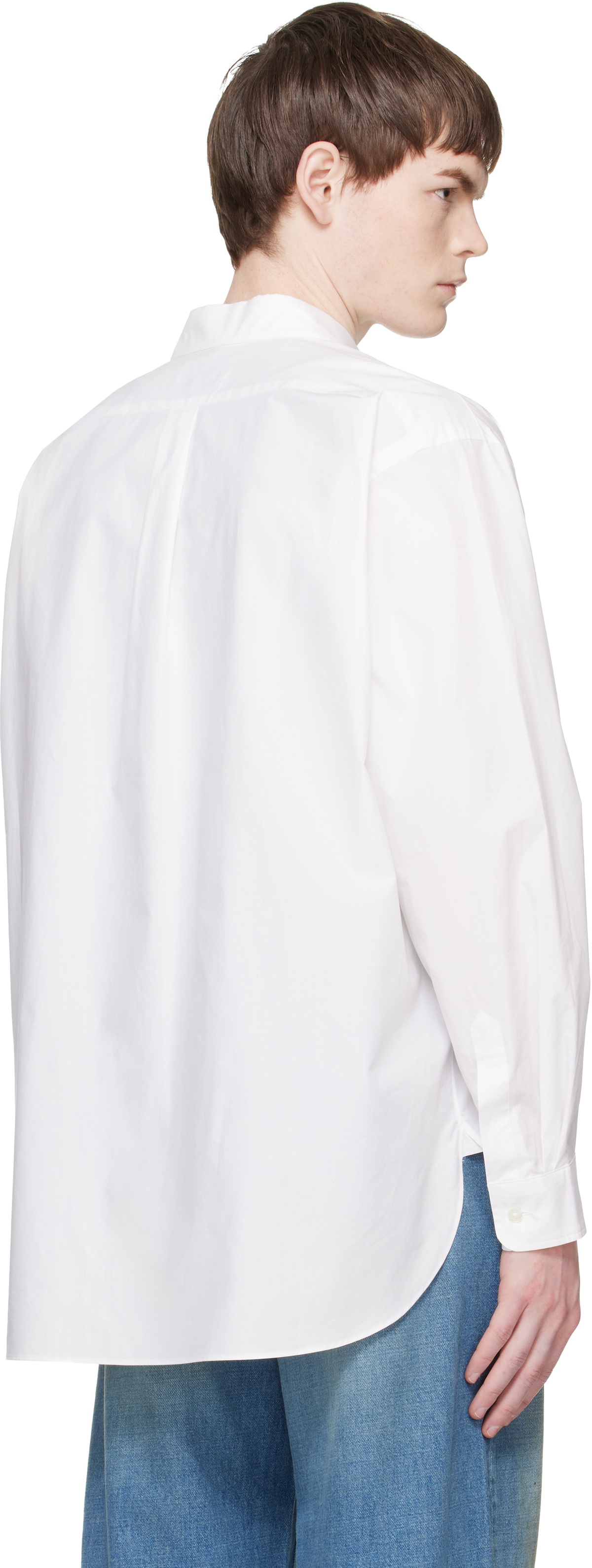 stein White Suvin Cotton Oversized Regular Collar Shirt